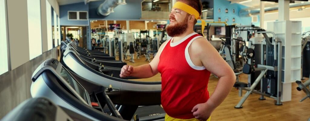 man running on treadmill