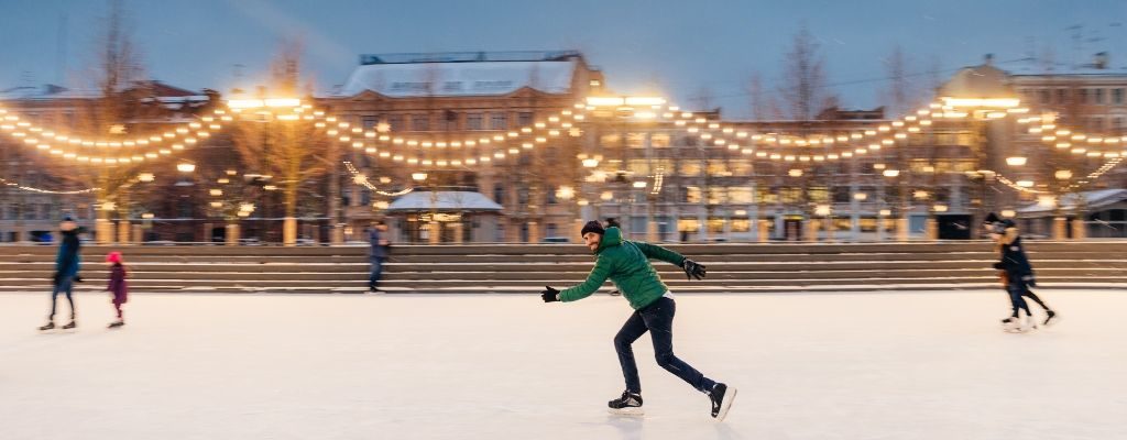 man skating on ice